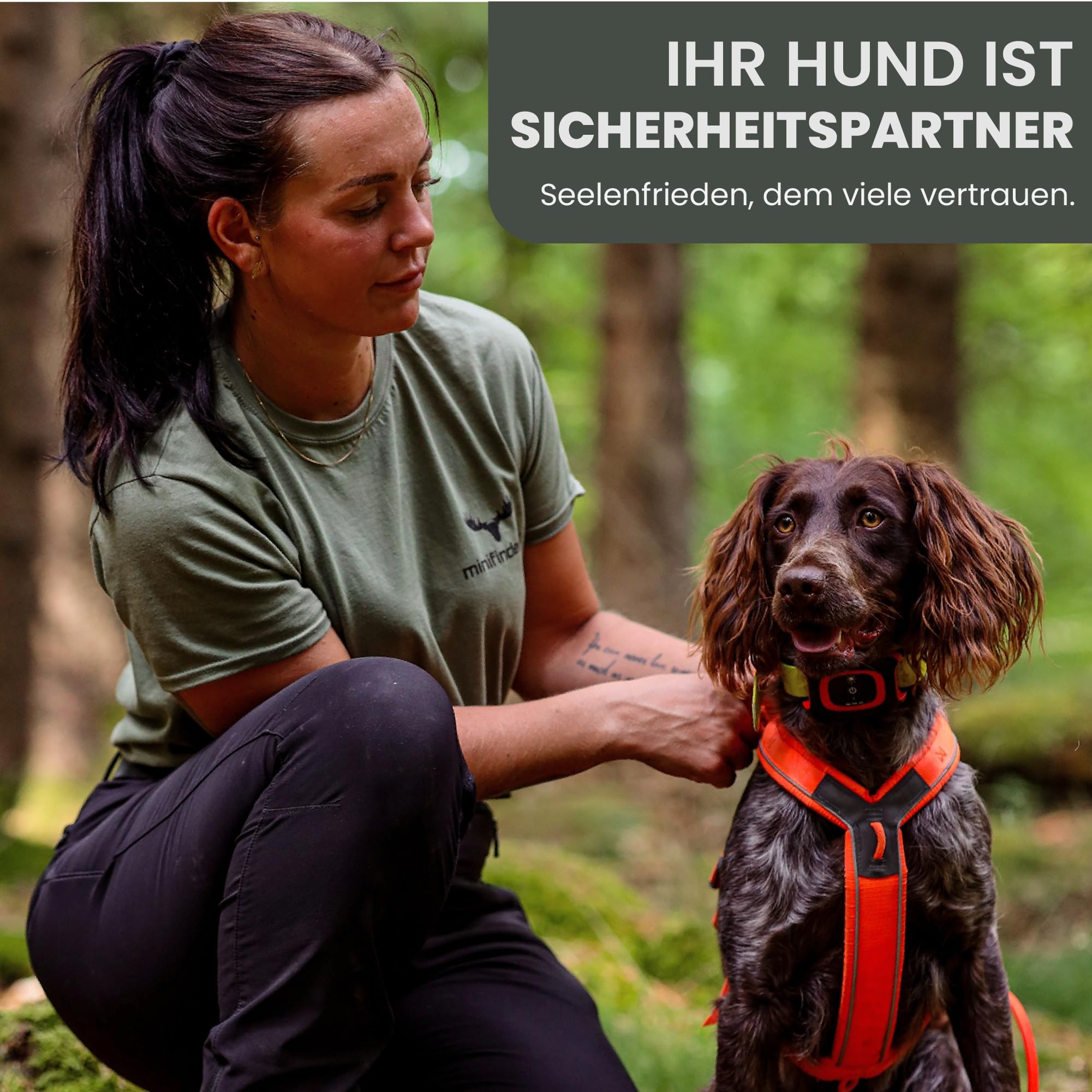 MiniFinder Rex GPS-Tracker für Jagdhunde - Echtzeit-Ortung per App, wasserdicht & robust, Langstrecken-Hundetracker für Wildschwein- und Hirschjagd