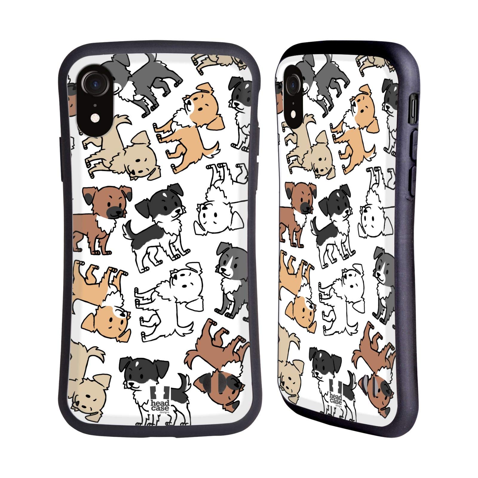 Head Case Designs Cheeks Dog Breed Patterns 20 Hybrid Case Compatible With Apple iPhone XR