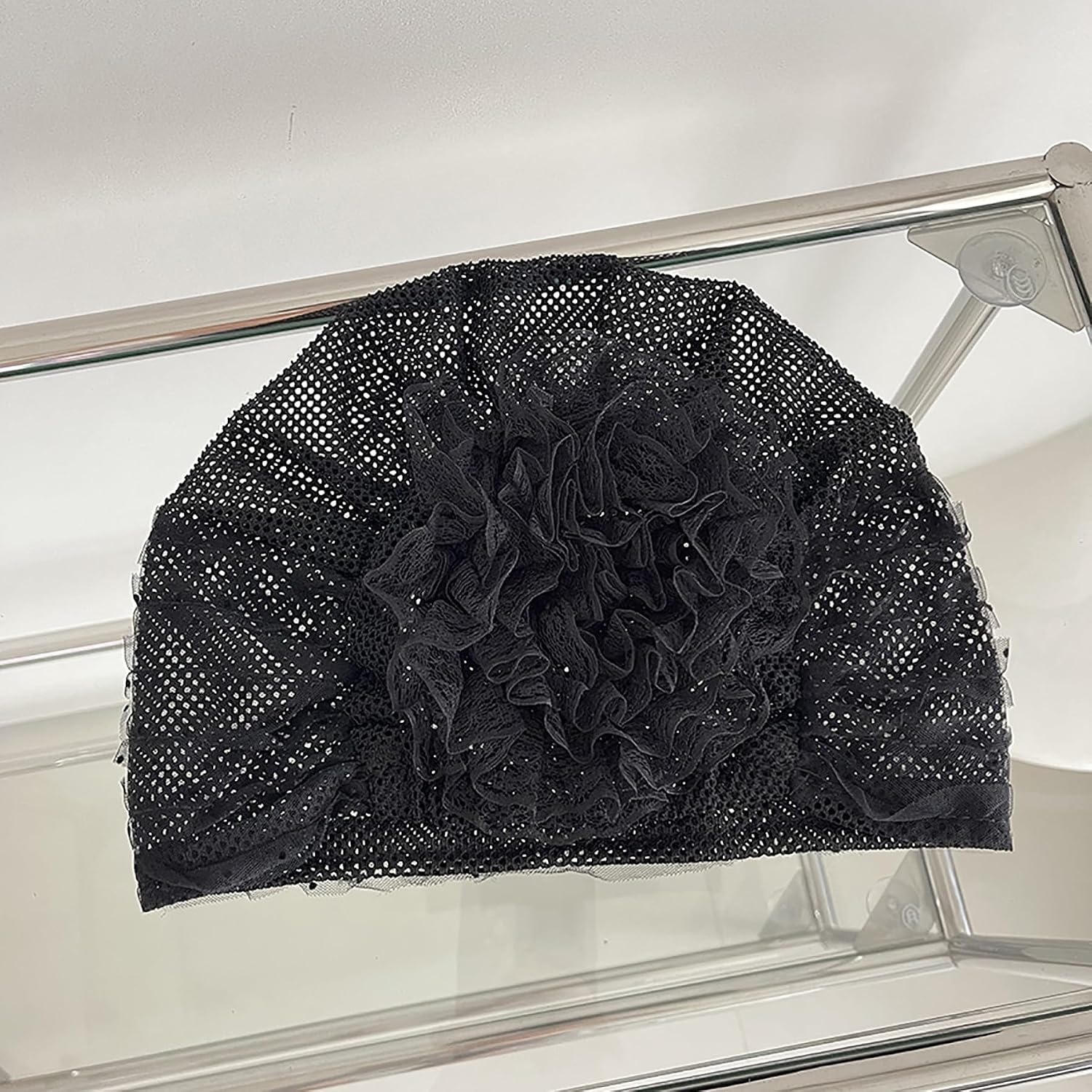 Lace Turban Hat Chemo Beanie Cap Slouchy Cancer Headwear Headwrap Hijab Undercap Hair Covering Wrap for Women Hair Loss