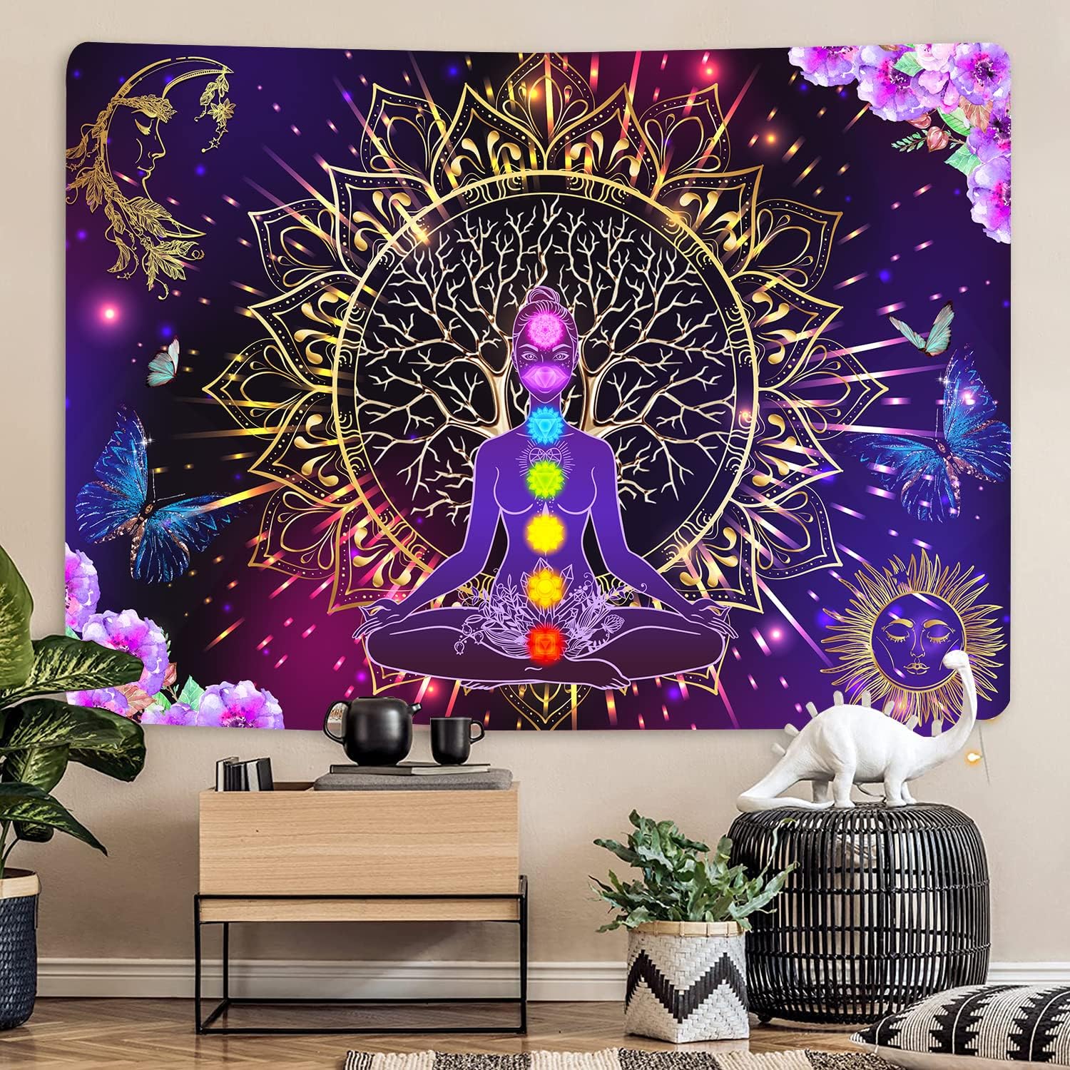 YLPHYLIS Tree of Life Tapestry Chakra Meditation tapestry