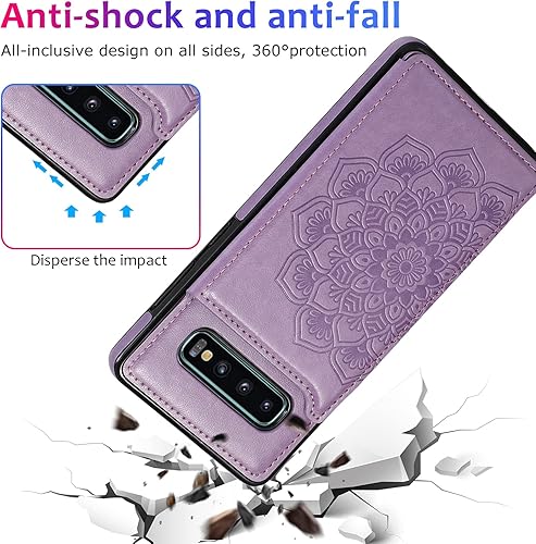 Miniatura 9 de Asuwish Funda compatible con Samsung Galaxy S10 Plus y protector de pantalla de vidrio templado, ranura para tarjetero, soporte para teléfono Glaxay