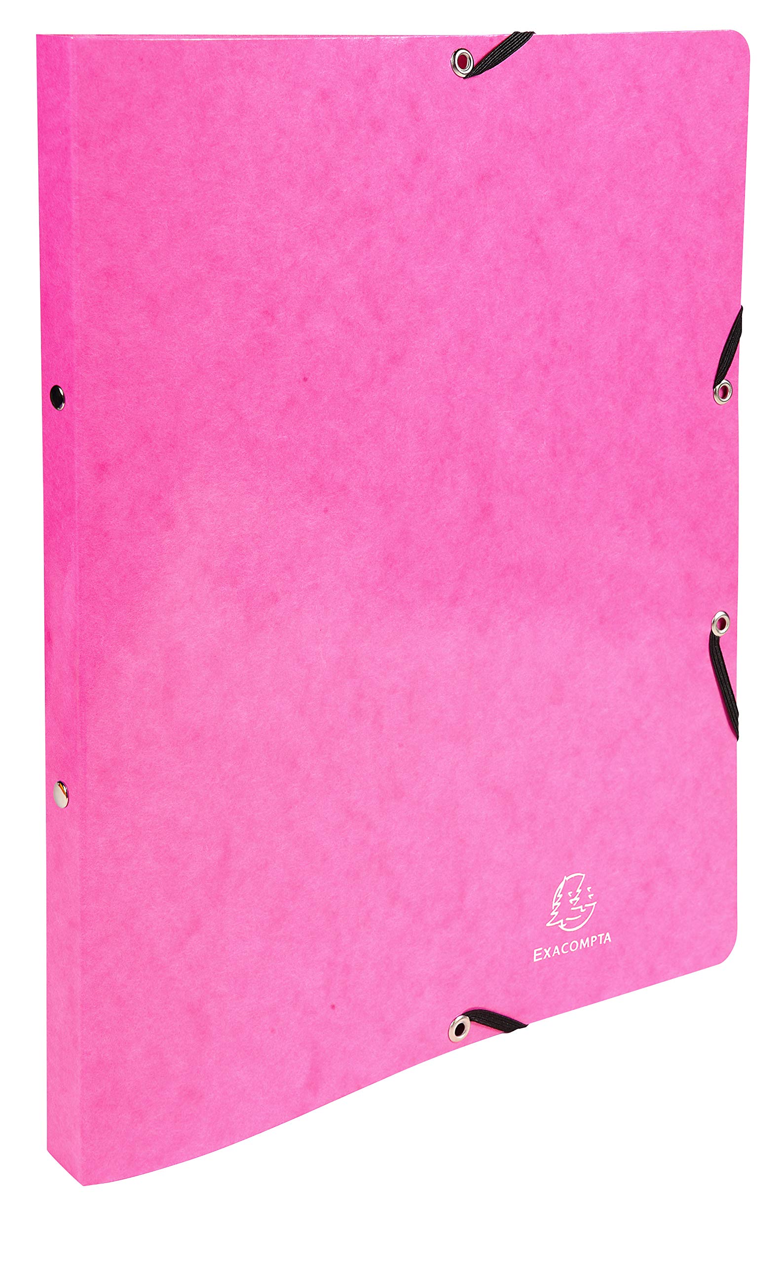 Exacompta - 54829E - Conf. da 20 Raccoglitori in Cartoncino Lustré Lucido 600 g/mq Iderama - Chiusura con Elastici Angolari - 2 Anelli Tondi 15 mm - F.to Esterno 25x32 cm per A4 - 10 Col. Assortiti