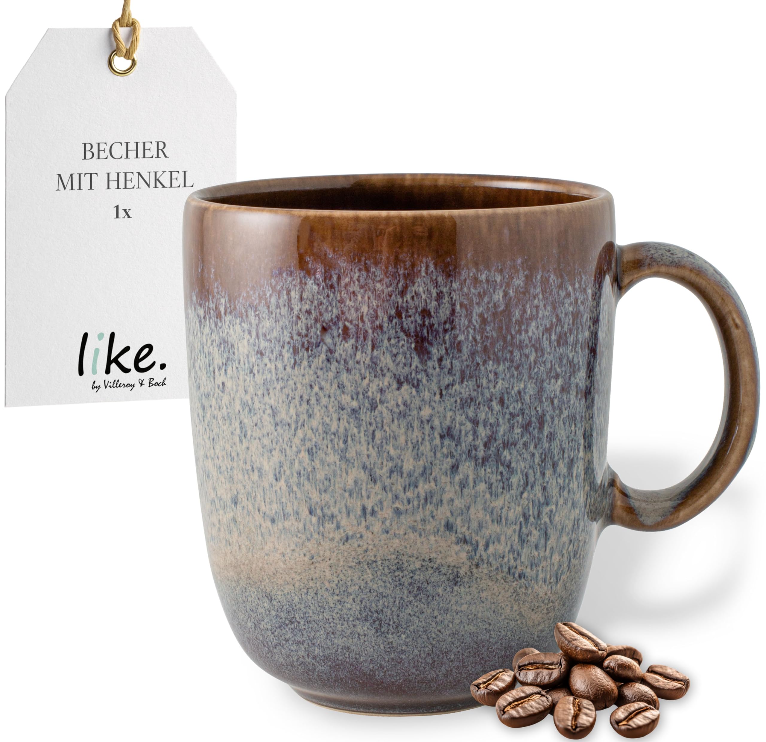 Like. by Villeroy and Boch - Lave Beige Mug, 400 ml, Elegant Cup Made from Stoneware for All-Day use, Dishwasher and Microwave-Safe