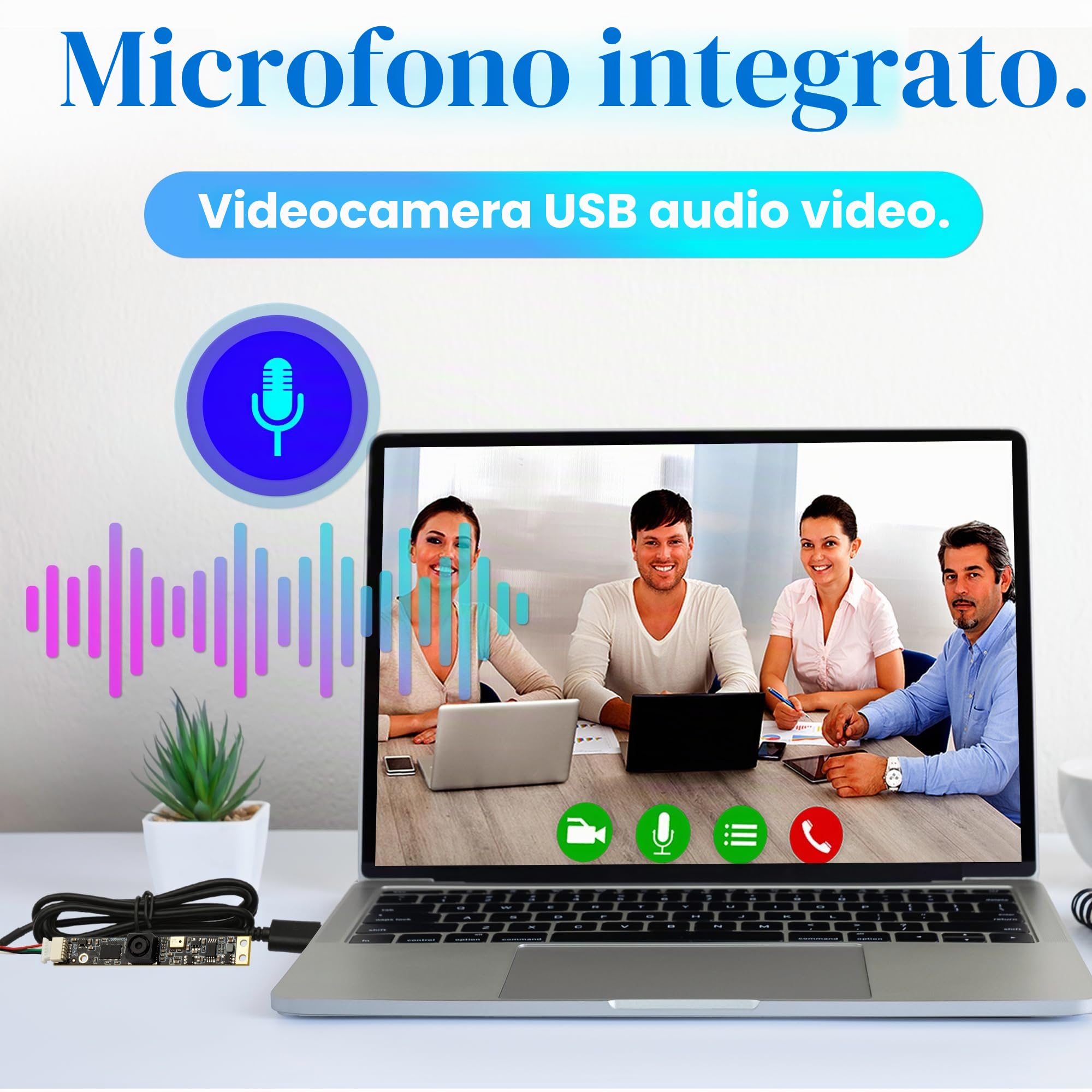 Svpro Telecamera USB da 8 MP con microfono per computer, UVC Lightburn, fotocamera fissa, modulo micro video integrato per Windows, Linux, Android, Mac OS