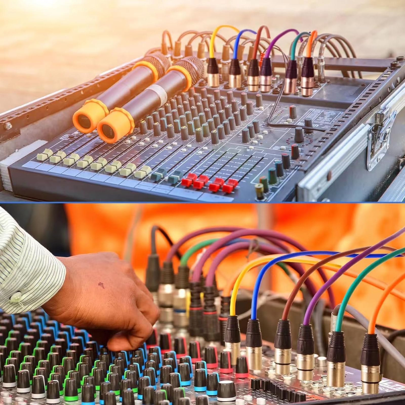 Colexy XLR kabel mikrofonowy 5 sztuk 3-pinowy DMX mikrofon 5 m kabel mikrofonowy XLR wtyczka na gniazdo DMX, kabel mikrofonowy do mikrofonu, miksera, systemu głośników, nagrań studyjnych, produkcji na