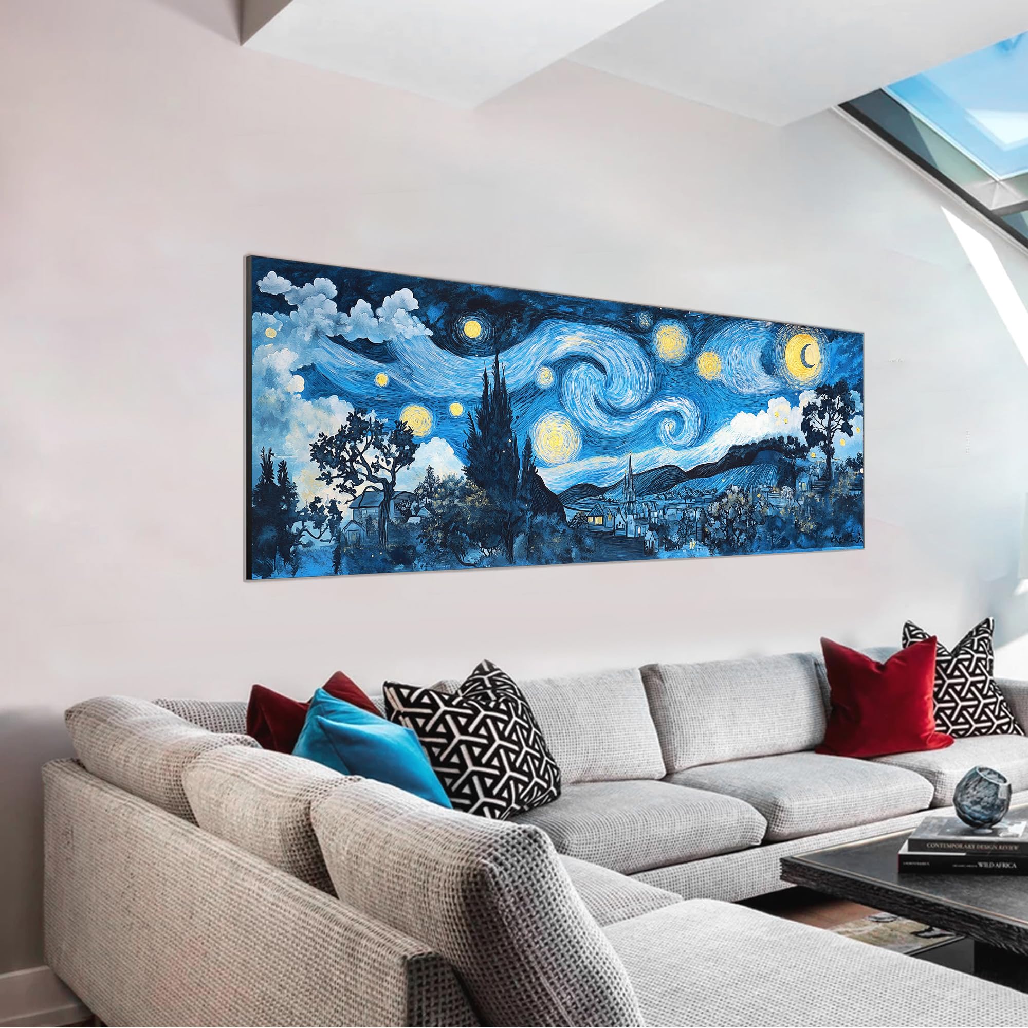 VAIIEYO 5D DIY Starry Night Large Diamond Painting Kit, Large Diamond Art for Adults Scenery, Paint with Round Full Drill Crystal Rhinestone Diamonds Gem Art for Home Wall Decoration Gift 12X31Inch โ image 1