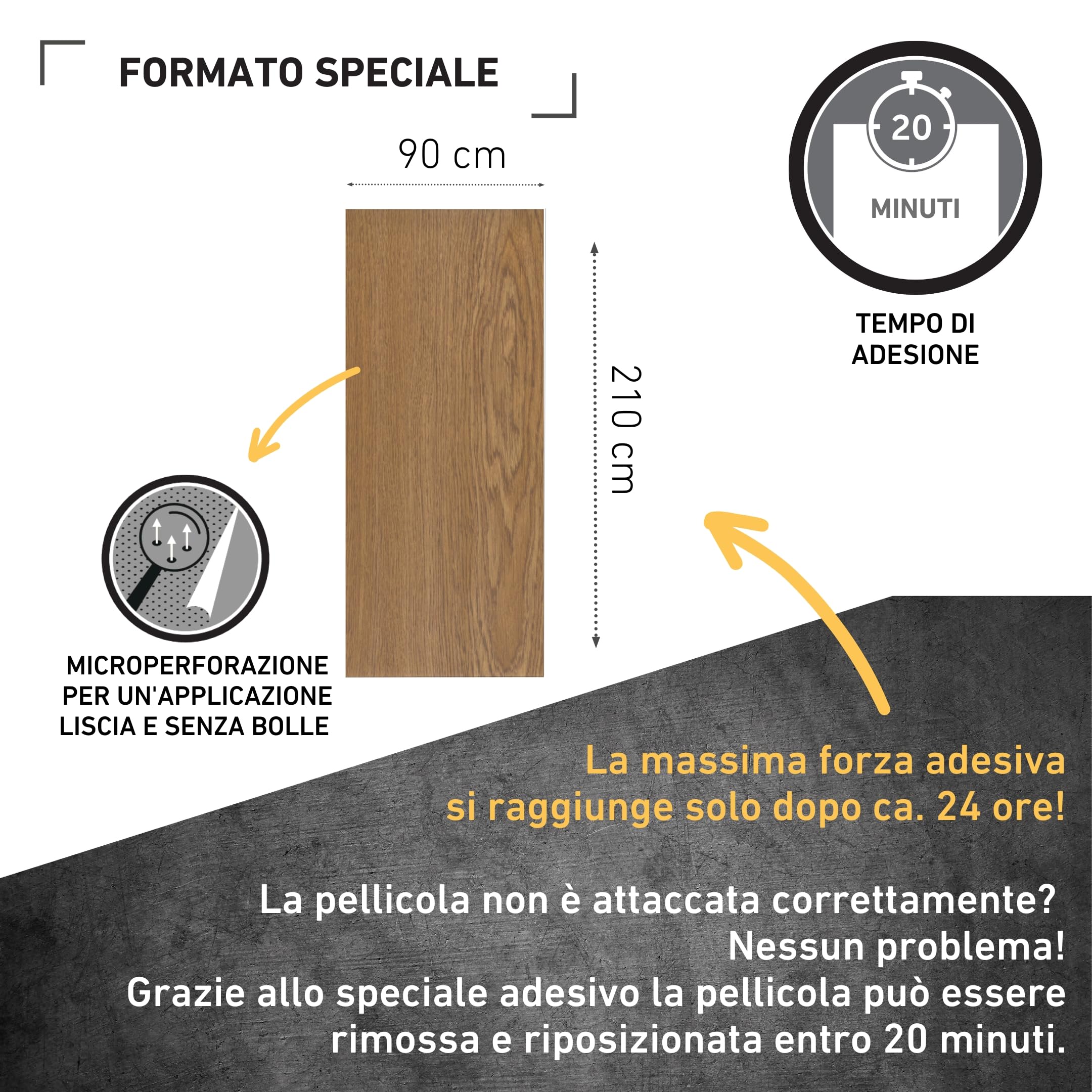 Venilia Pellicola Adesiva Perfect Fix, Effetto Legno Rovere Medio