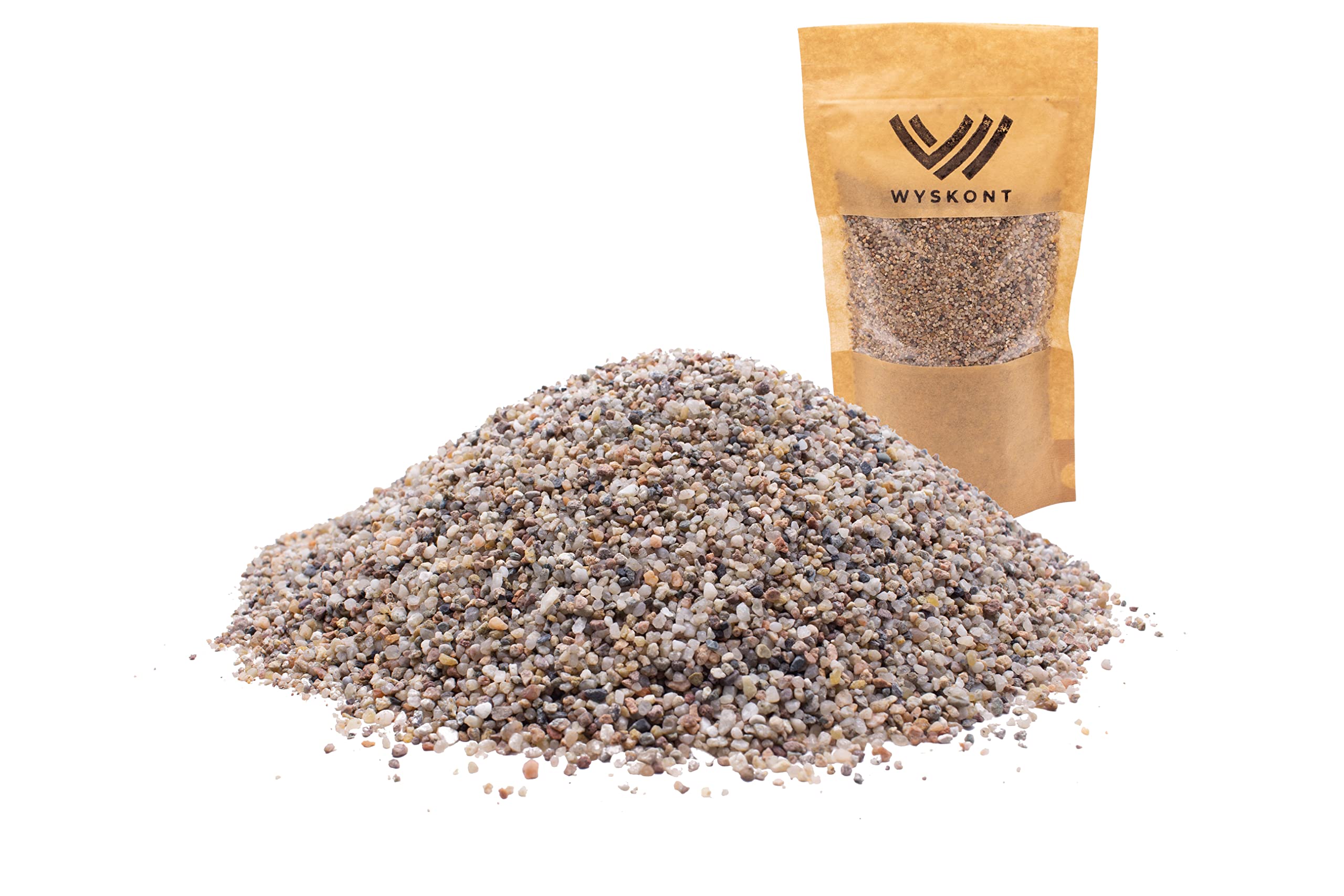 WYSKONT Aquarium Gravel - Aquarium Sand 2kg- Aquarium Deco - Pebbles - Ornamental Gravel - River Gravel - Deco Sand - Pebbles Garden - Aquarium Substrate - Terrarium Sand - Aquarium Sand 1-3mm โ image 1