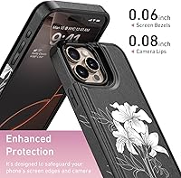 Vista 354 de LETO para iPhone 15 Pro Funda tipo cartera - Tapa tipo folio con patada - Diseños de moda - Tarjetero - Funda protectora para mujeres y niñas - 6.1