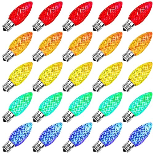 Meconard C9 Led Replacement Christmas Light Bulbs, C9 Shatterproof Led