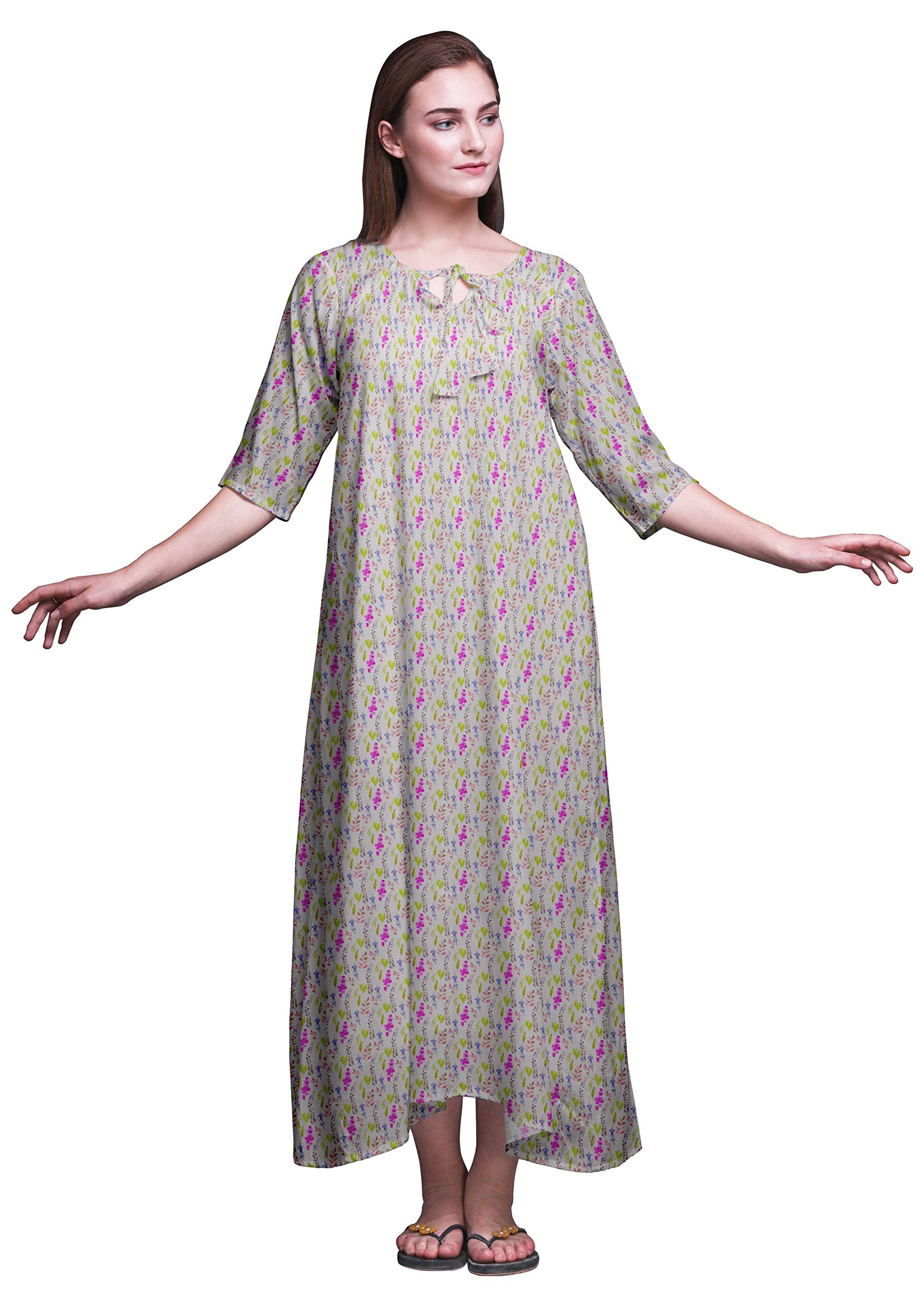 Bimba Camisones 3/4 Mangas Maxi Ropa de Dormir Mujer camisón Largo camisón