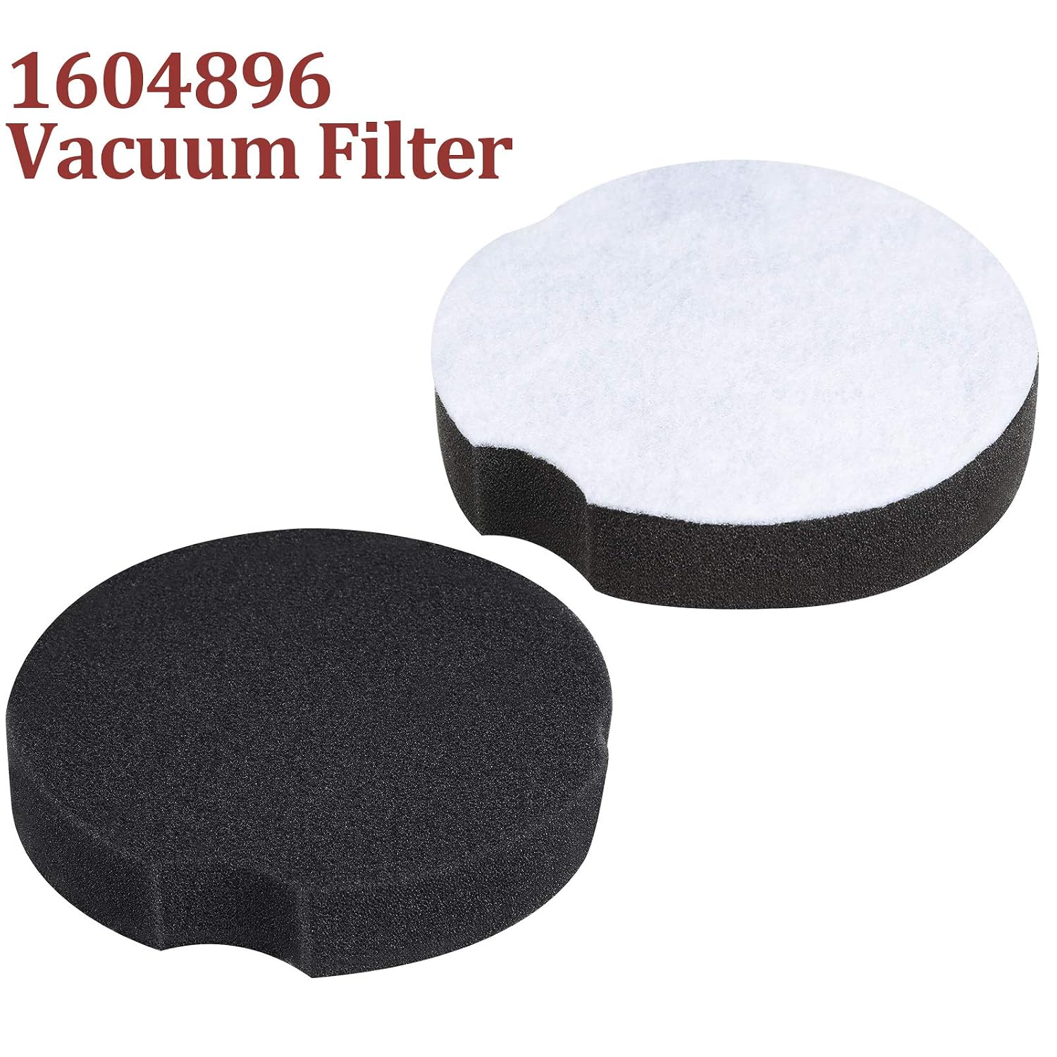 2 Pieces 1604895 Replacement Belts Vacuum Cleaner Belts and 2 Pieces 1604896 Replacement Filter Compatible with Bissell PowerForce Compact for 2690, 1520, 2112 Series Vacuum Cleaner