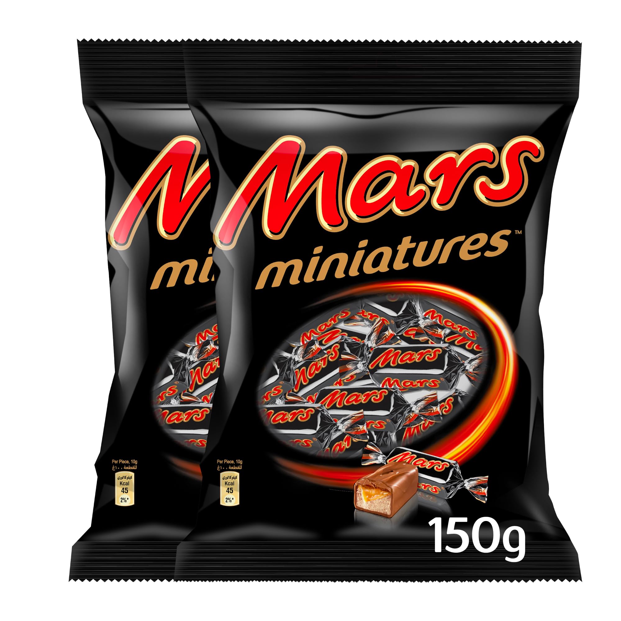 MarsChocolate Miniatures Pack of 2x150g, with Smooth Milk Chocolate, Nougat, and Caramel, Irresistibly Good