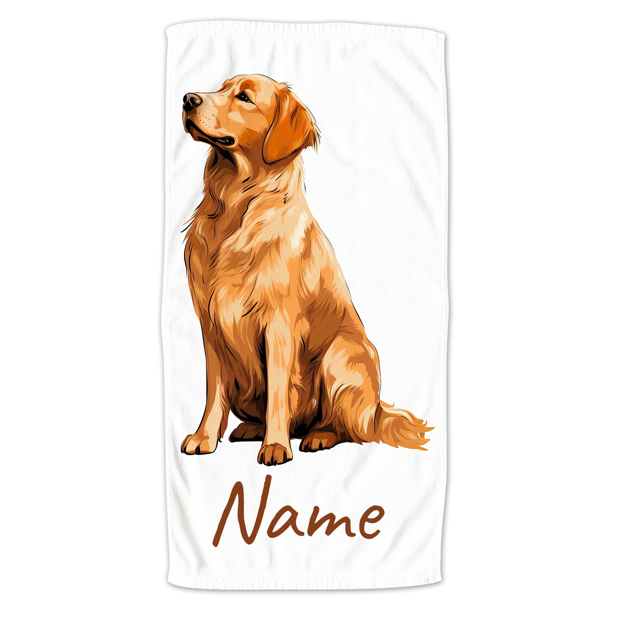 Serviette de bain personnalisée Golden Retriever pour éviter les confusions de linge de douche