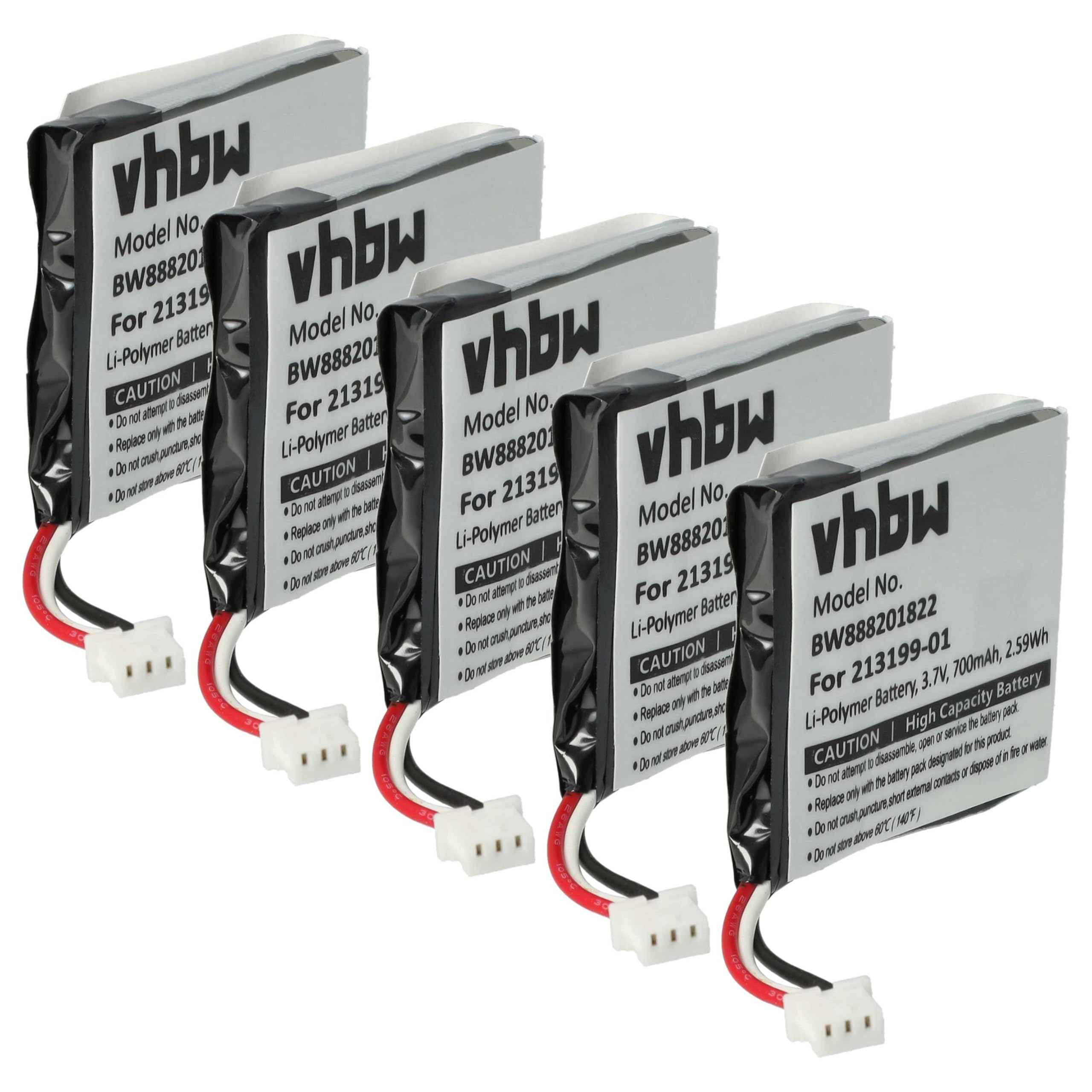 vhbw 5X batería Compatible con Plantronics Savi W8220