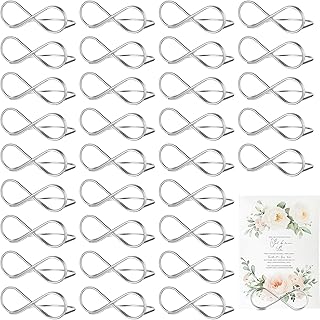 32 STK Tischkartenhalter Hochzeit, Silber Metall Menükartenhalter, Tischnummer Halter Ständer, Tischkartenclips, Sitzetiketten Nachrichtenclips für Hochzeit Party Tischdekoration Foto Displayständer