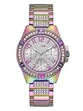 Multifunction Purple Crystal Bracelet Watch, Purple/Silver-Tone