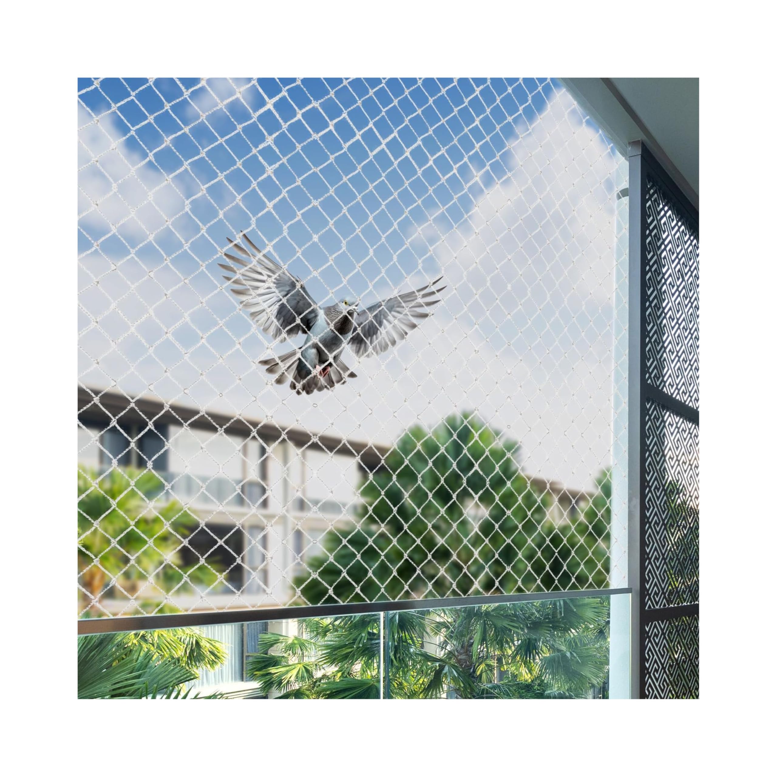 UV Stabilized HDPE Bird Net | Anti Pigeon Control for Balcony Safety | Heavy Duty Weather Resistant Mesh for Garden Plant Protection | Easy Install Kit | 10x10 Ft | Color May Vary |RMR Jaihind-picture-24