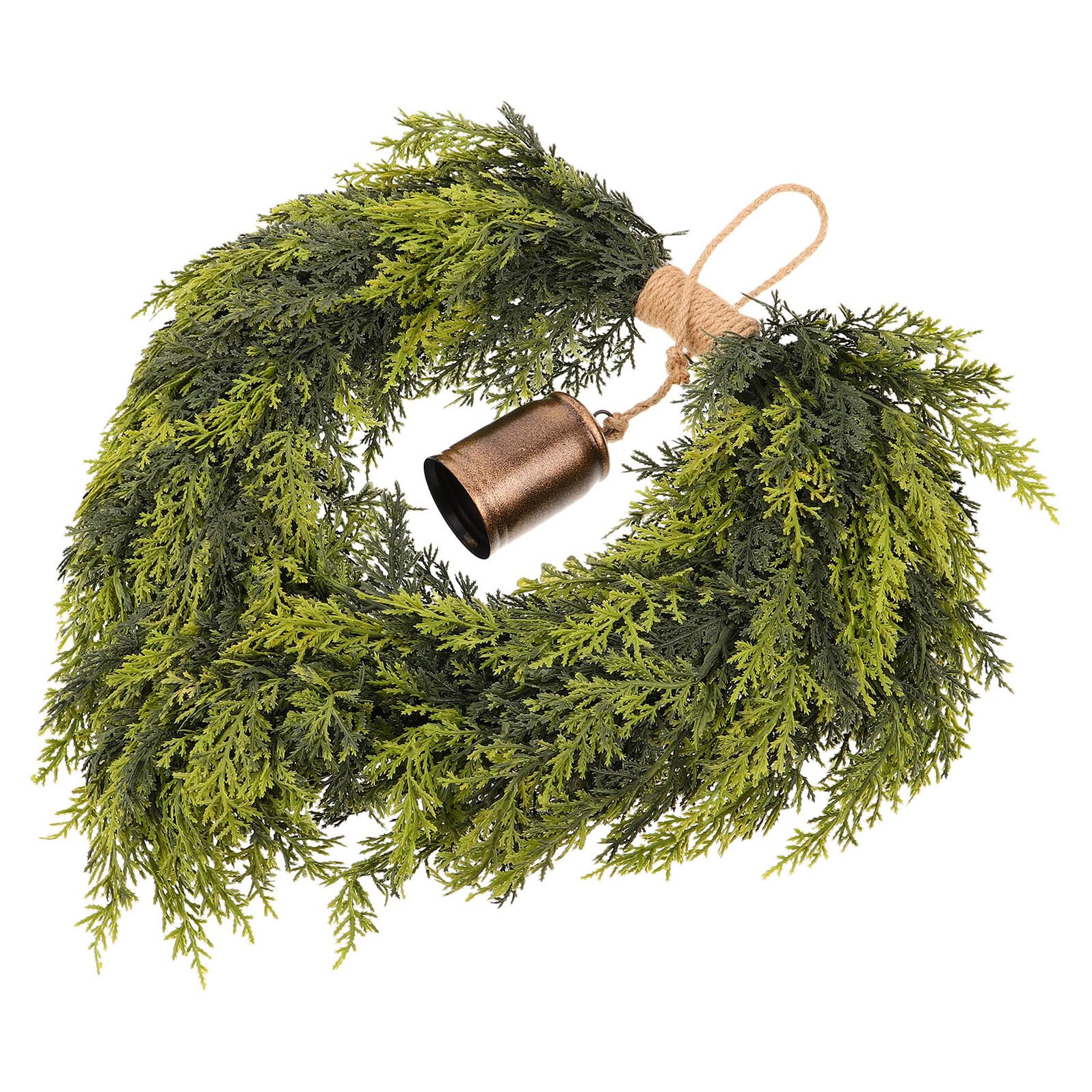 SOIMISS Guirnalda Navideña de Pino Sintético con Cascabeles Guirnalda de Cedro para Puerta de Entrada Chimenea Decoración de Navidad Hogar de Puerta de Temporada