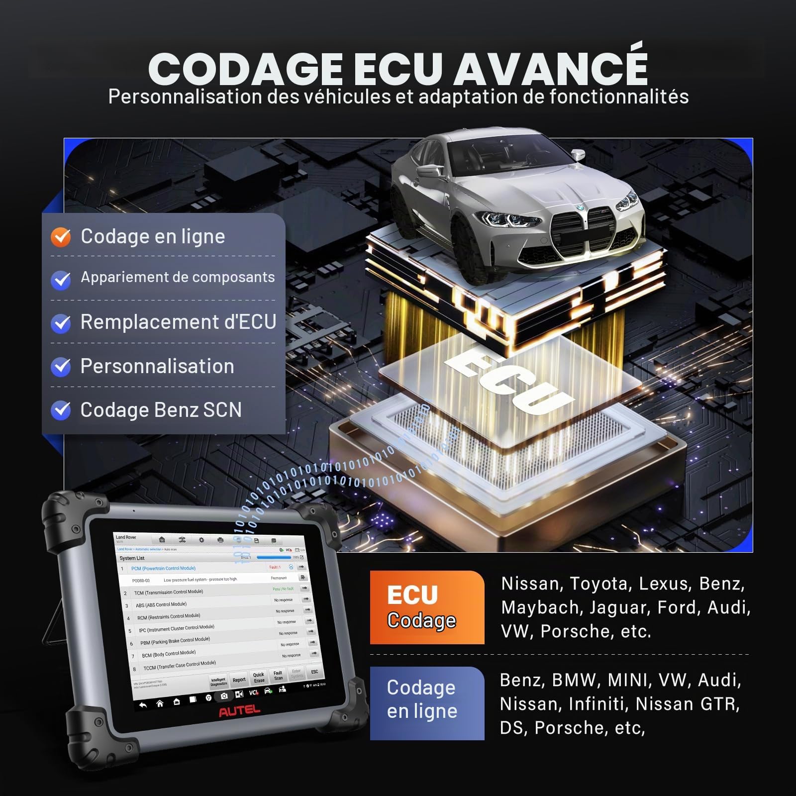 Autel MaxiSys Elite II Pro Scanner: 2 Ans de Mise à Jour Gratuite, Mise à Niveau du MS909/MS919/MS Ultra/MS908SPro II Outil de Diagnostic, J2534 Reprogrammation ECU&Codage OE, CANFD&DoIP, 38+ Service