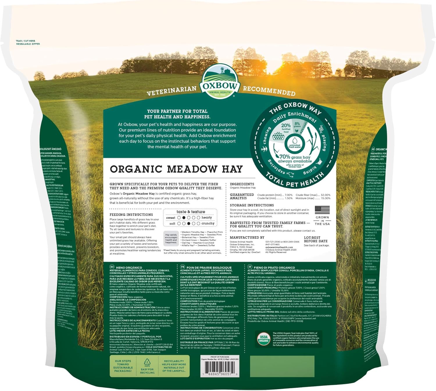 Oxbow Animal Health Meadow Hay – All Natural Hay for Rabbits, Guinea Pigs, Chinchillas, Hamsters & Gerbils – 40 oz. Oxbow Animal Health Meadow Hay – All Natural Hay for Rabbits, Guinea Pigs, Chinchillas, Hamsters & Gerbils – 40 oz.