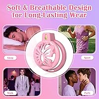 Vista 5 de Jaula de castidad para pene masculino - ACUMUM Dispositivos de castidad de silicona suave, jaulas de castidad sissy con 6 anillos para pene