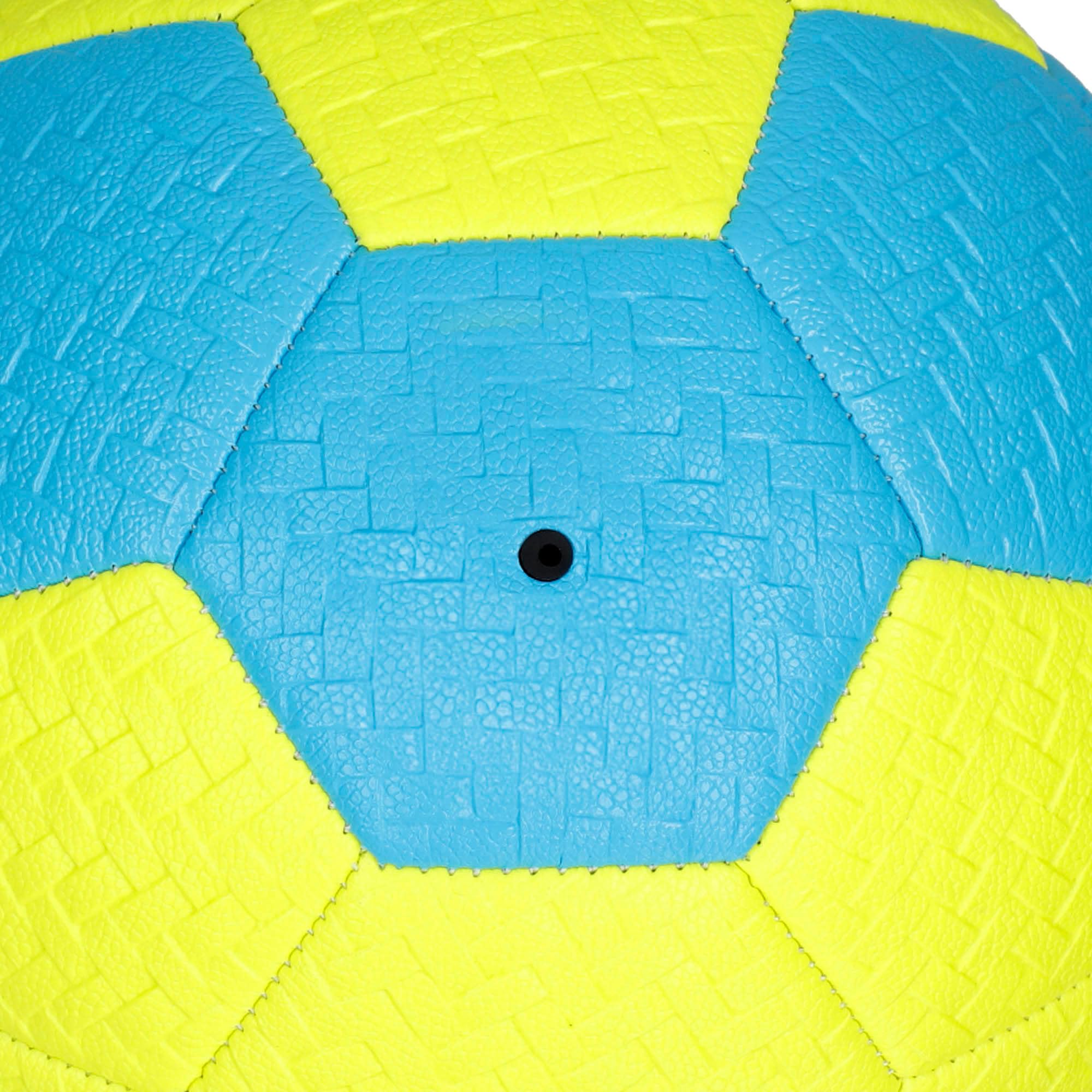 AKTIVE Balón de fútbol PVC Talla 5 320-340g D22 cm Amarillo fosforito Azul Resistente Duradero Entrenamiento Aire Libre