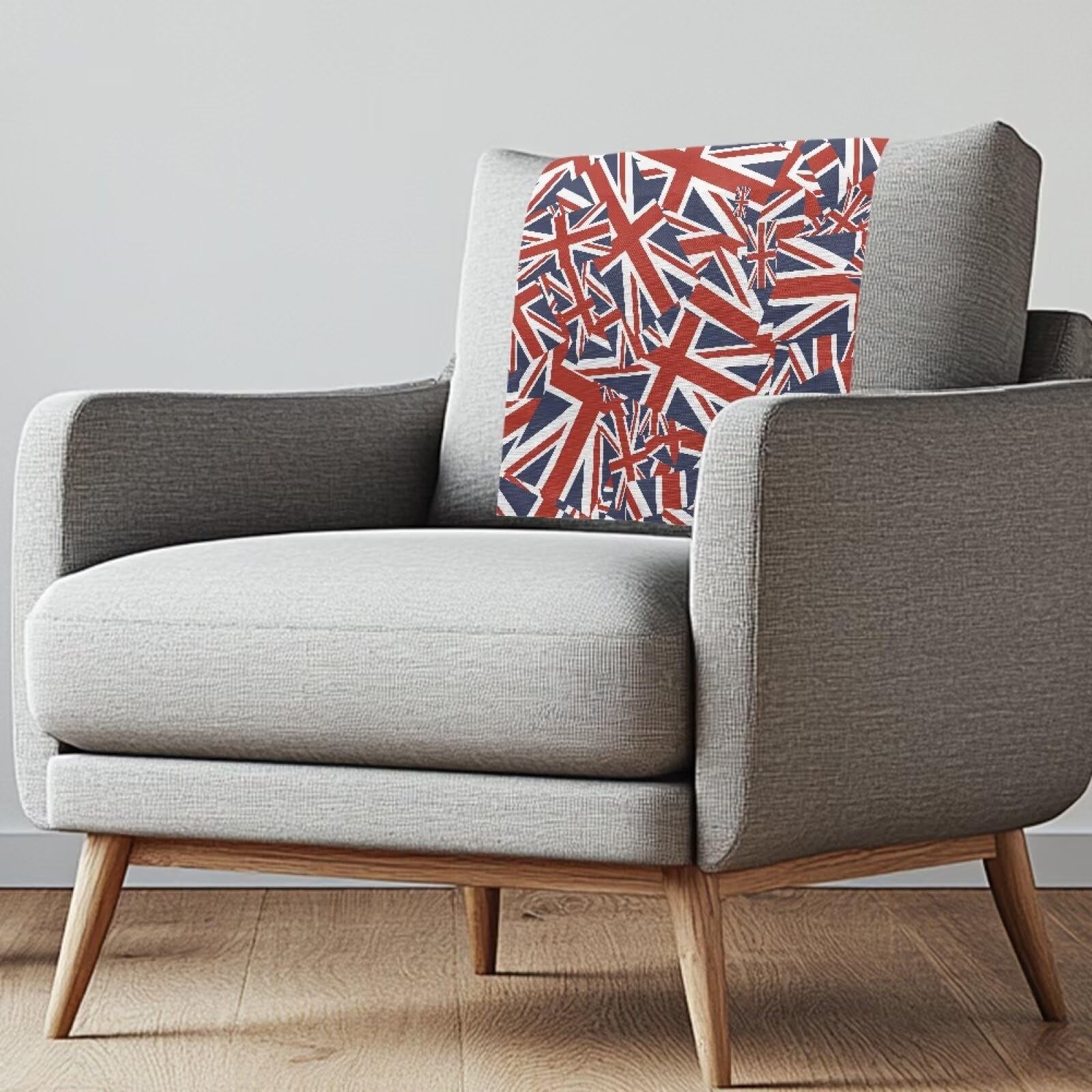 NETILGEN Recliner Headrest Cover Union Jack Sofa Chair Covers for Recliner Furniture Headrests Protector Office Chair Theater Seat Set of 3 โ image 1