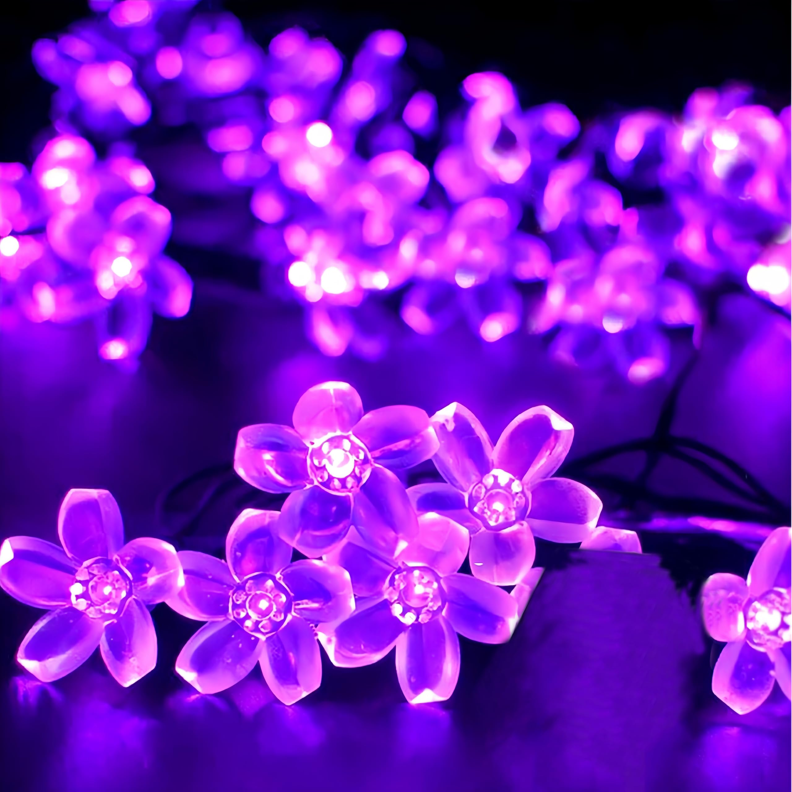 Clearhill Purple 2Pack String Light Battery And Usb Powered 9.8Ft/3M 20Led Cherry Blossom String Light,Indoor/Outdoor Decoration - Ideal For Christmas, Garden, Birthday, Wedding, Party