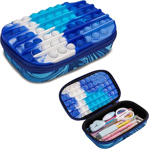 ZIPIT Estuche de Lápices POP para Niños, Estuche de Lápices Fidget Sensorial de Silicona para la Escuela, Caja Organizadora de Papelería de Gran