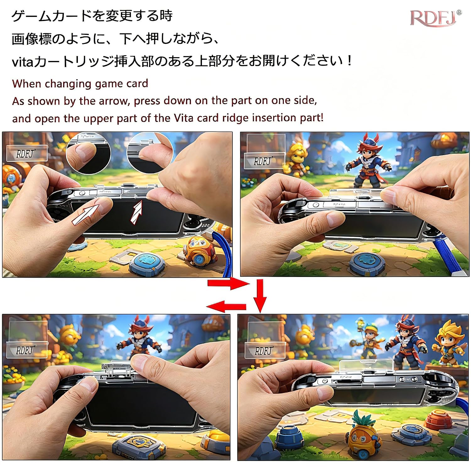 RDFJ Full Cover Compatible with PSVita PCH-1000 Crystal Clear Hard Case for PSVita1000