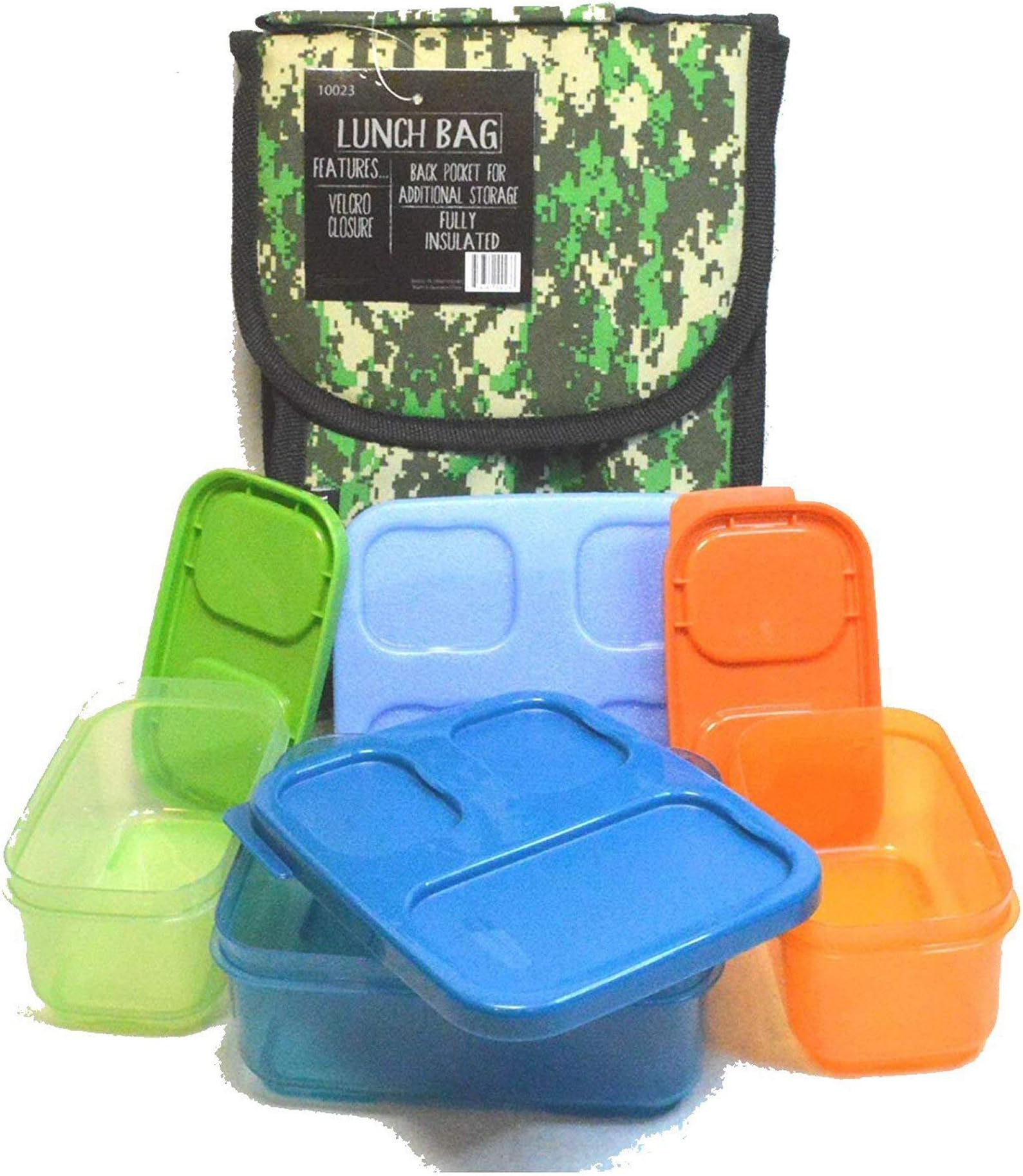 INSULATED LUNCH BAG Bundle with Lunch BOX Sandwich Kit - CAMO