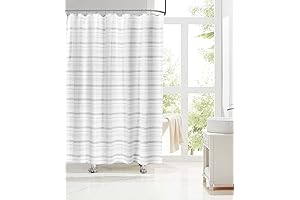 Laura Ashley Woven Stripe Shower Curtain for a Classy Bathroom Refresh