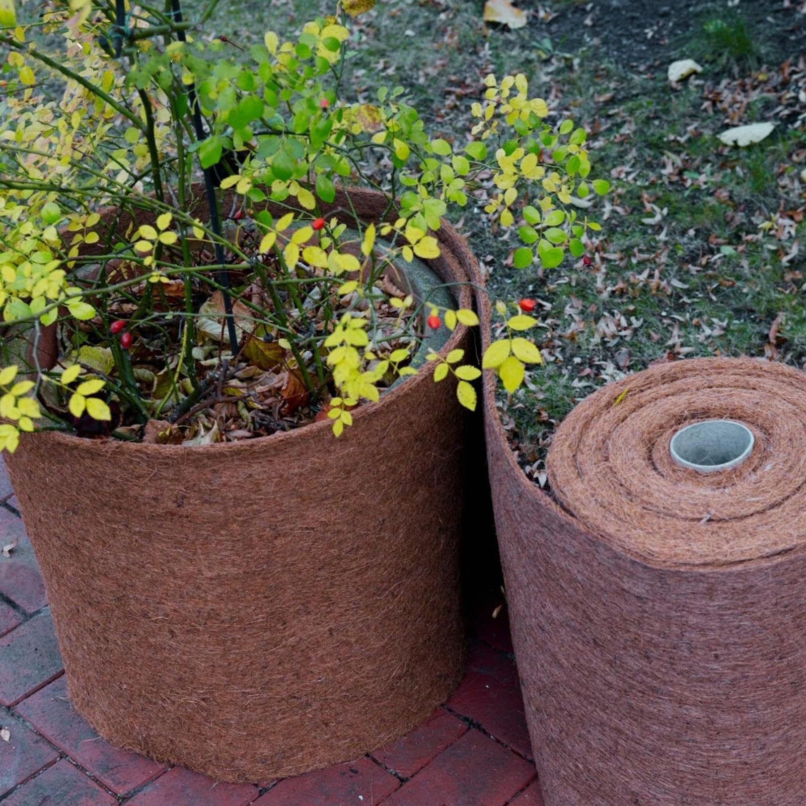 Rollo de forro de coco, 50 x 200 cm, rollo de fibra de coco natural para macetas, tapete de fibra antideslizante para macetas, cestas, decoraciones de jardín