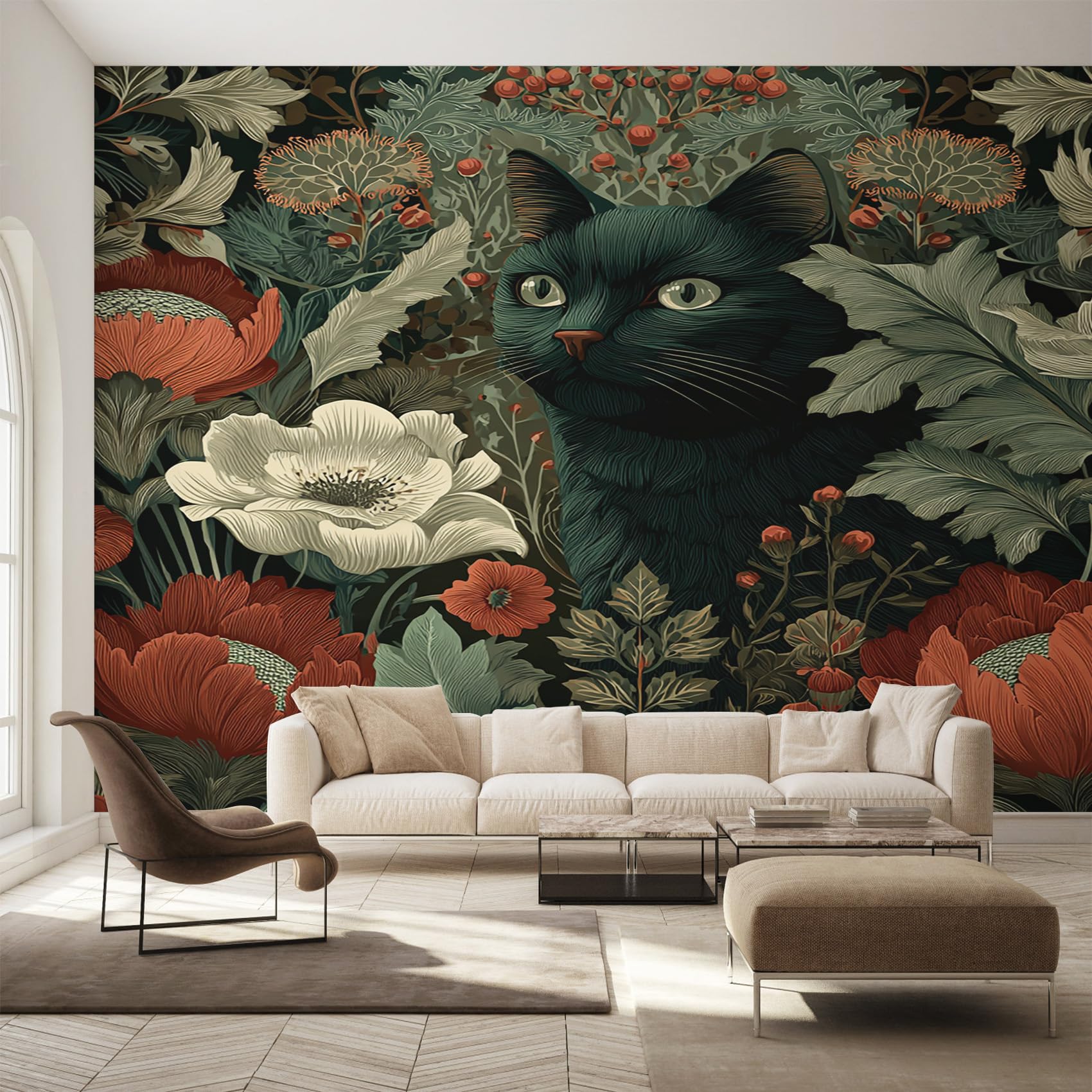 Papier peint intissé William Morris haut de gamme pour grand mur