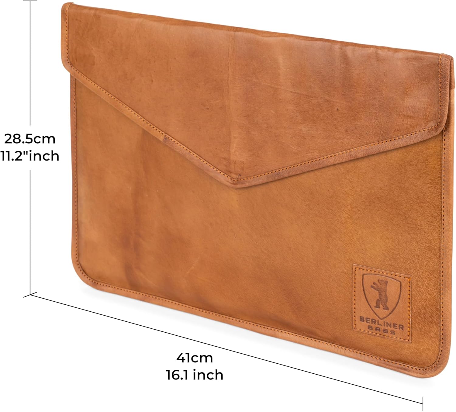 BERLINER BAGS Vintage Genuine Leather Laptop Sleeve, Computer Cases, Notebook Cover - Brown (15.6 Inch) - Image 7