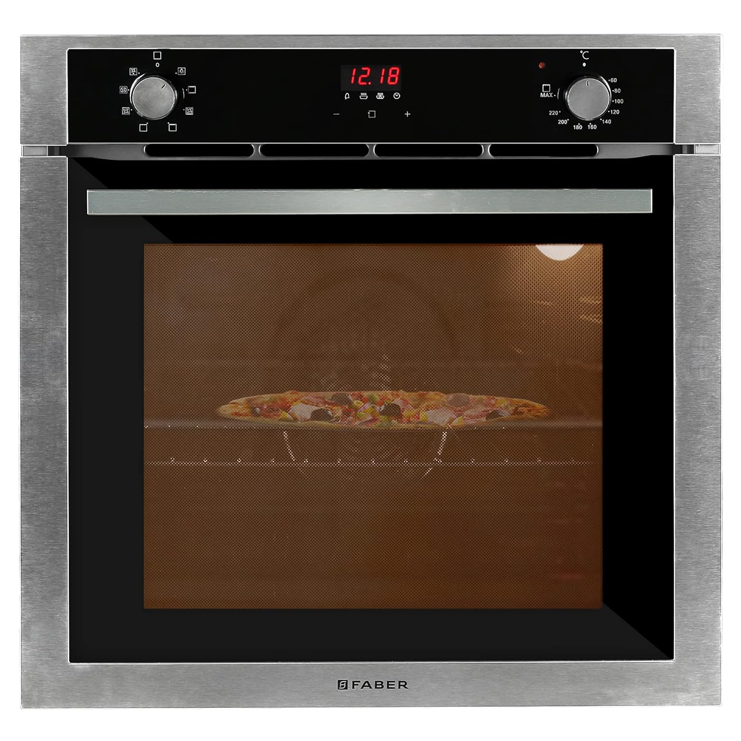Faber 80 L Built in Oven with 8 Functions Light, Grill, Convection, fan