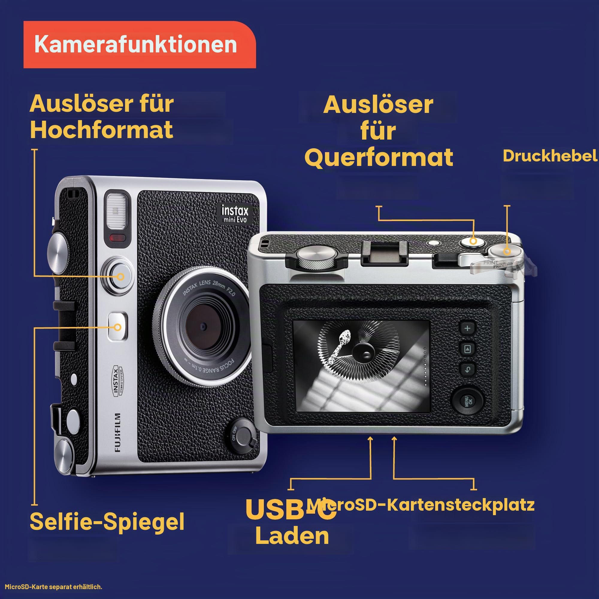 Fujifilm Instax Mini Evo - Braun