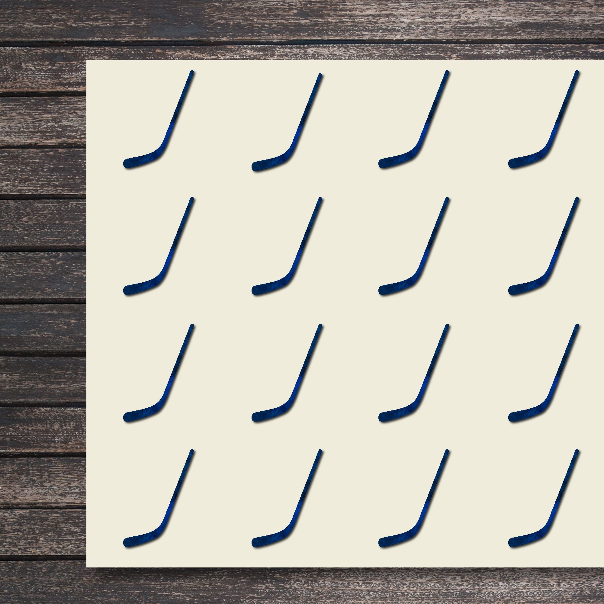 Hockey Stick Craft Stickers, 30 Stickers at 1.5 Inches, Great Shapes for Scrapbook, Party, Seals, DIY Projects, Item 1321138