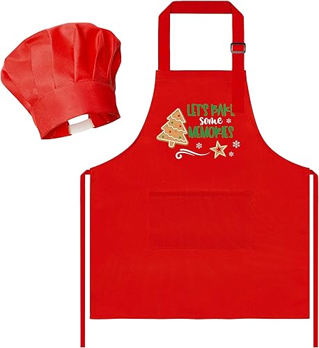 Miniatura 166 de R HORSE Juego de 2 delantales para niños y sombrero de chef, delantal de cocina azul ajustable para niños, kit de pintura y entrenamiento