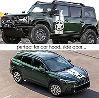 Vista 5 de Calcomanía para capó de estrella del ejército de Estados Unidos, calcomanías de vinilo para capó de automóvil con estrellas militares