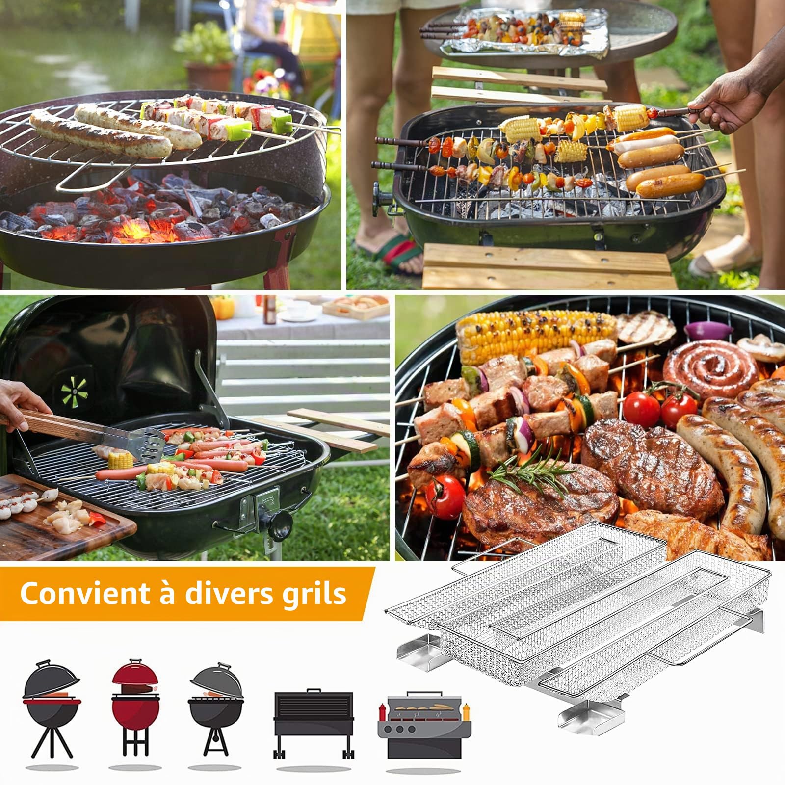 mizikuu Générateur de fumée froide avec poignée en acier inoxydable avec 6 crochets à viande + 2 brosses de nettoyage pour barbecue, fumoir à fumer et bien plus encore (22,5 x 21 x 4 cm)