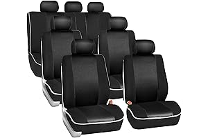 TLH Edgy Piping Style 3 Row 7 Seater Car Seat Covers for...