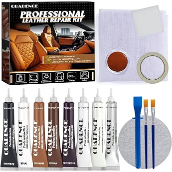 Leather Repair Kit - Liquid Leather Repair Kit for Car, Sofa & Furniture, Faux Leather Repair Kit for Scratches, Cracks & Hol