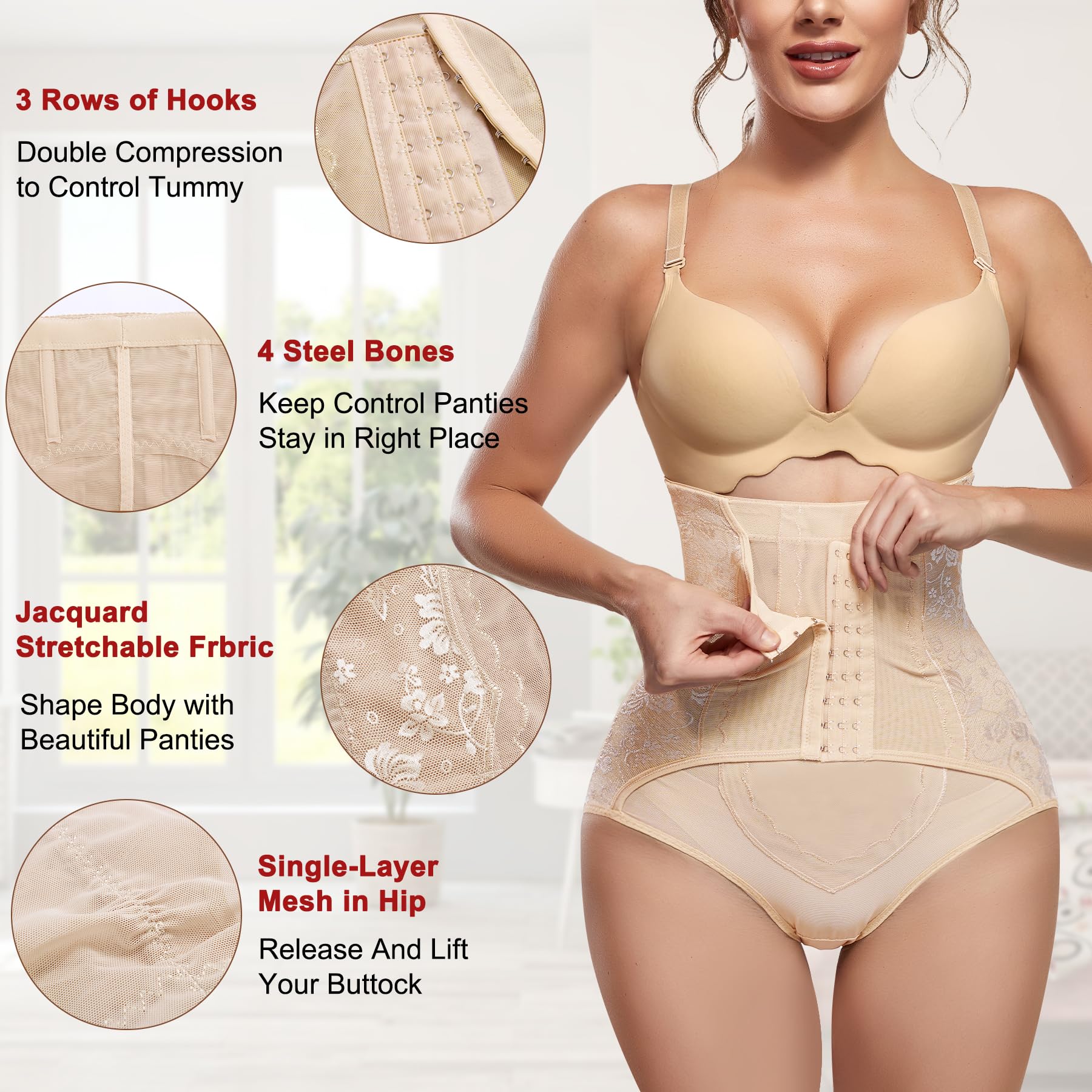 KUMAYES Culotte Sculptante Femme Gaine Ventre Plat Culotte Gainante Taille Haute Panty Minceur Shapewear