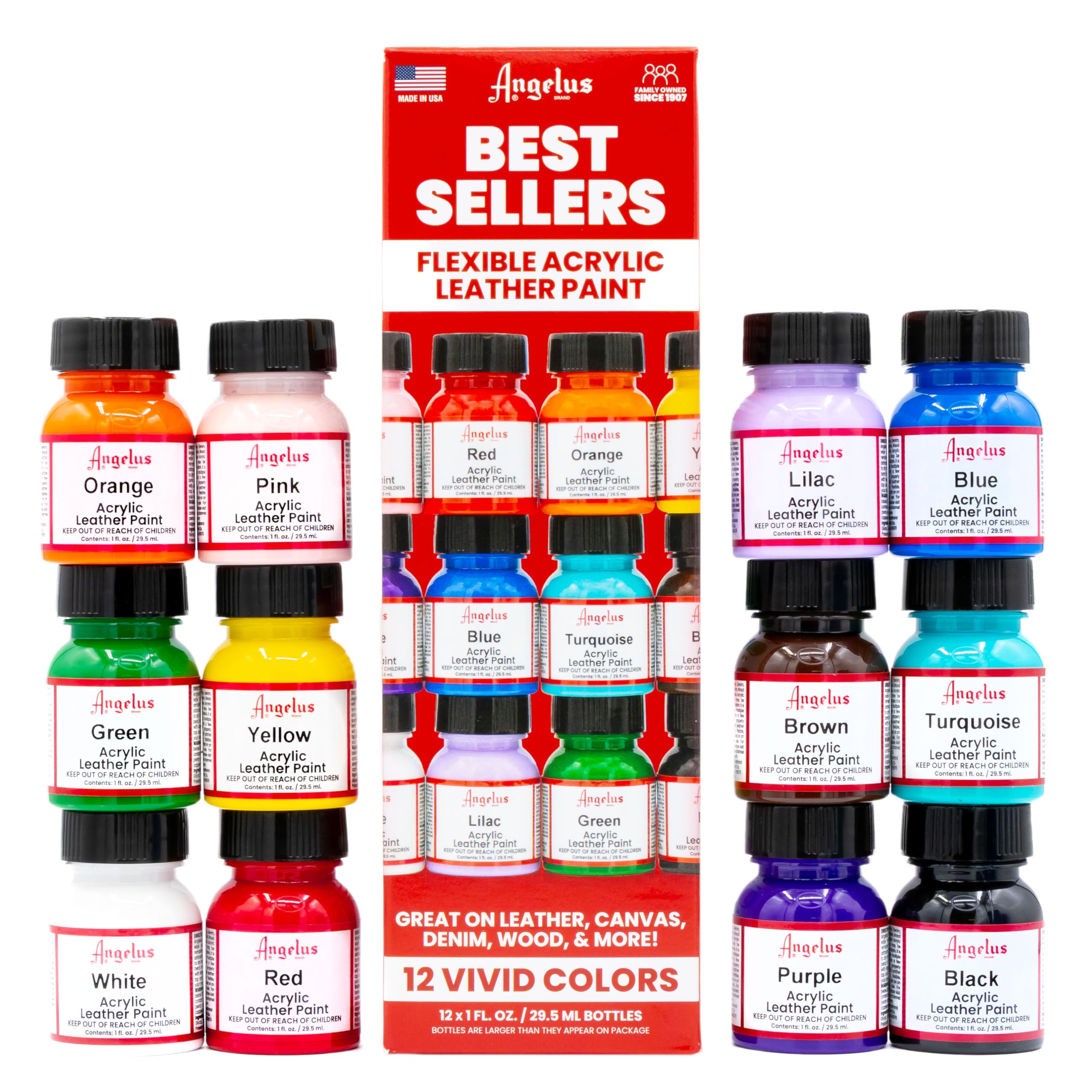 Amazon | Angelus レザー用ペイント 1 Oz Standard ANGELUS SET | 絵具