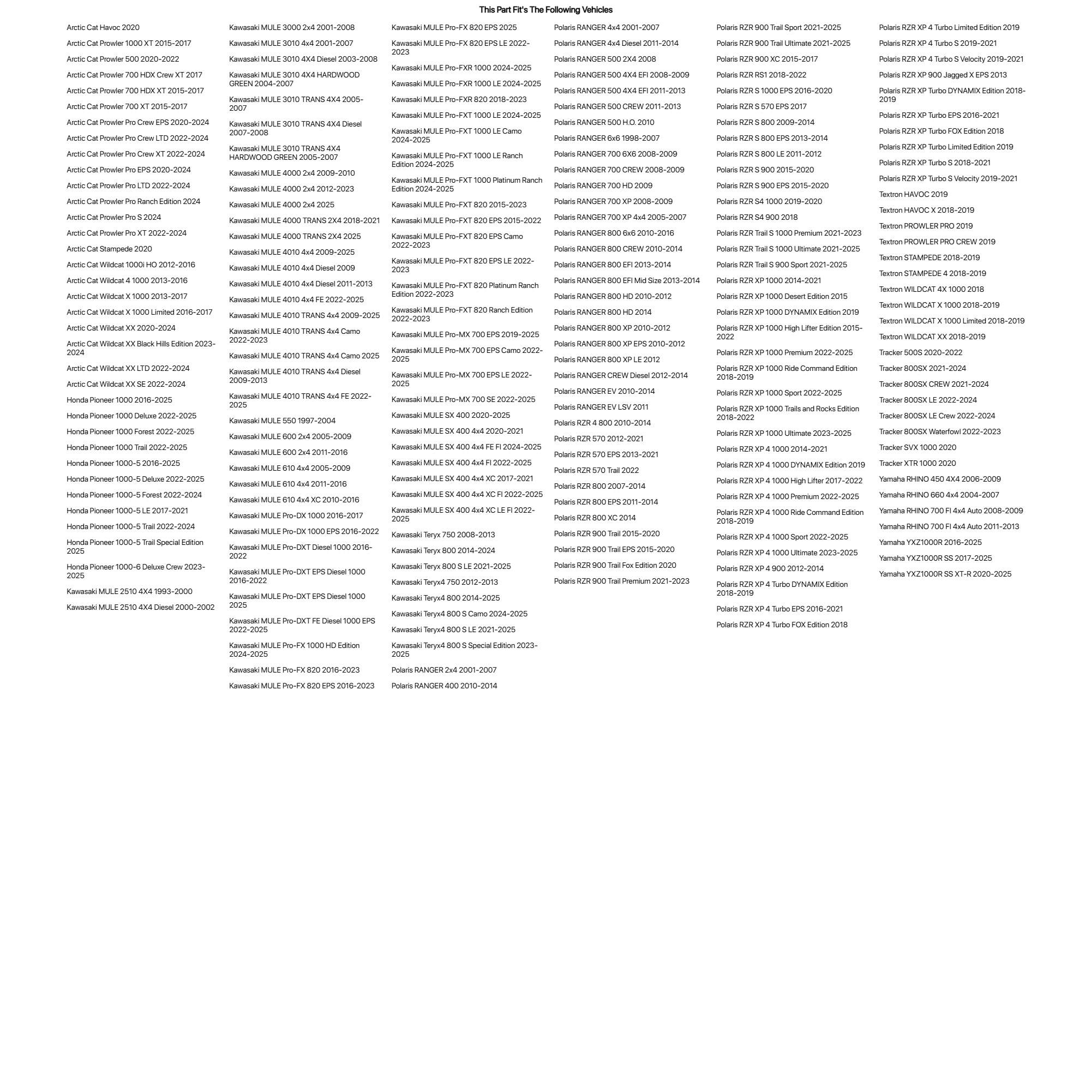 TUSK UTV Horn & Signal Kit - with Mirrors for Tracker 800SX LE 2022