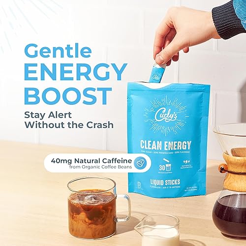 Miniatura 5 de Barritas de cafeína y electrolitos de energía limpia de Curly's - Energiza tu bebida favorita - Apto para dieta keto, paleo y Whole 30 - Todo