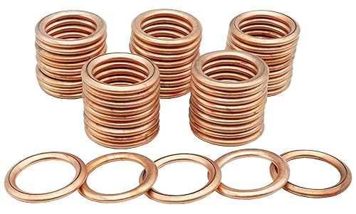 50 juntas de tapón de drenaje de aceite, arandelas de cobre M14 Fit Audi A3 A4 A5 A6 A7 A8 Q3 Q5 Q7 TT RS7 VW Jetta Passat Golf CC reemplazar