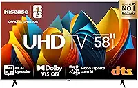 Hisense Smart TV UHD 4K DLED 58" Polegadas 58A6K com HDR10+ Dolby Vision Game Mode Controle por Voz Alexa Built-In AirPlay